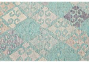 Tappeto Kilim Geometrico Azzurro Avorio 152x198 Cm
