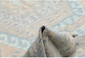 Tappeto Kilim Geometrico Beige Azzurro 182x253 Cm