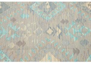Tappeto Kilim Geometrico Grigio Azzurro 120x187 Cm