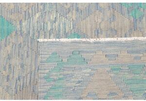 Tappeto Kilim Stilizzato Azzurro Grigio 155x197 Cm