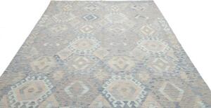 Tappeto Kilim Geometrico Azzurro Beige 201x296 Cm