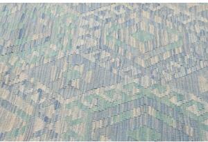 Tappeto Kilim Geometrico Celeste Blu Chiaro 204x297 Cm