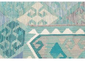 Tappeto Kilim Geometrico Turchese Azzurro 159x203 Cm