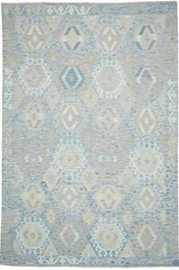 Tappeto Kilim Geometrico Azzurro Beige 201x296 Cm