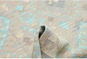 Tappeto Kilim Geometrico Grigio Azzurro 120x187 Cm