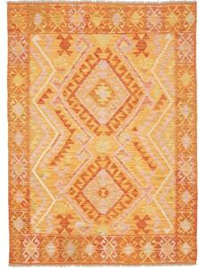 Tappeto Kilim Geometrico Arancione Giallo 131x181 Cm