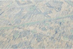 Tappeto Kilim Geometrico Azzurro Avorio 210x295 Cm