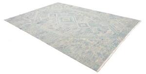 Tappeto Kilim Geometrico Azzurro Avorio 210x295 Cm