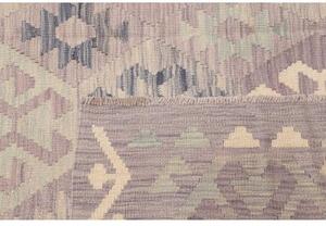 Tappeto Kilim Geometrico Grigio Tortora Blu Avio 198x298 Cm