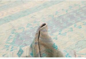 Tappeto Kilim Geometrico Celeste Avorio 243x295 Cm