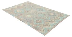 Tappeto Kilim Geometrico Grigio Azzurro 120x187 Cm