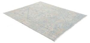 Tappeto Kilim Geometrico Celeste Beige 158x293 Cm