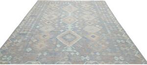 Tappeto Kilim Geometrico Azzurro Beige 245x289 Cm