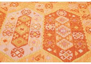 Tappeto Kilim Geometrico Arancione Giallo 177x250 Cm