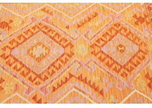 Tappeto Kilim Geometrico Arancione Giallo 131x181 Cm