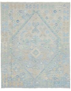 Tappeto Kilim Geometrico Celeste Beige 158x293 Cm