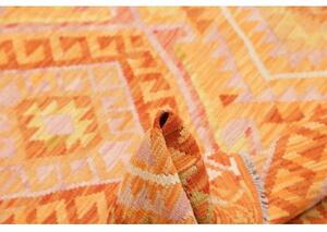Tappeto Kilim Geometrico Arancione Giallo 131x181 Cm