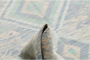 Tappeto Kilim Geometrico Azzurro Avorio 210x295 Cm