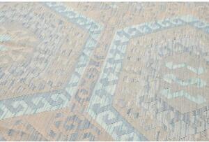 Tappeto Kilim Geometrico Beige Azzurro 182x253 Cm