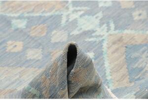 Tappeto Kilim Geometrico Azzurro Beige 245x289 Cm