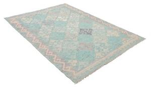 Tappeto Kilim Geometrico Azzurro Avorio 152x198 Cm