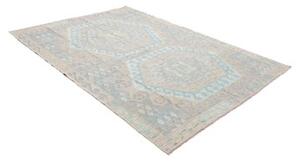 Tappeto Kilim Geometrico Beige Azzurro 182x253 Cm