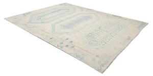 Tappeto Kilim Geometrico Celeste Avorio 243x295 Cm