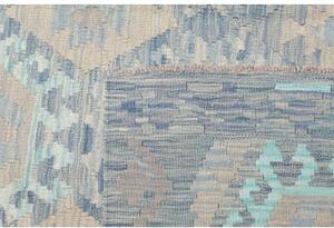 Tappeto Kilim Geometrico Azzurro Beige 201x296 Cm