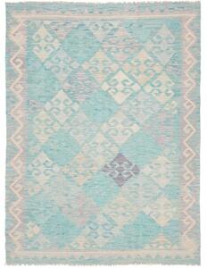 Tappeto Kilim Geometrico Azzurro Avorio 152x198 Cm