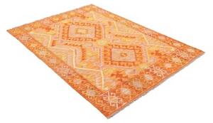 Tappeto Kilim Geometrico Arancione Giallo 131x181 Cm