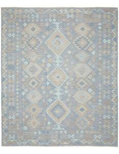 Tappeto Kilim Geometrico Azzurro Beige 245x289 Cm