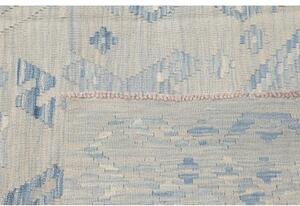 Tappeto Kilim Stilizzato Beige Azzurro 185x247 Cm