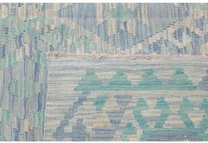 Tappeto Kilim Geometrico Celeste Blu Chiaro 204x297 Cm