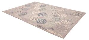Tappeto Kilim Geometrico Grigio Tortora Blu Avio 198x298 Cm