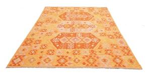 Tappeto Kilim Geometrico Arancione Giallo 177x250 Cm