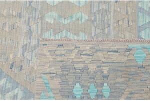 Tappeto Kilim Geometrico Beige Azzurro 182x253 Cm