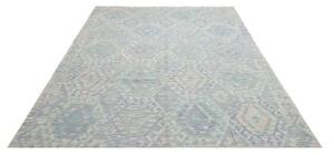 Tappeto Kilim Geometrico Celeste Blu Chiaro 204x297 Cm