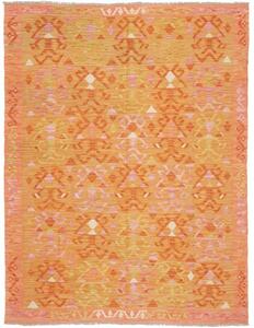 Tappeto Kilim Geometrico Arancione Rosa 158x210 Cm