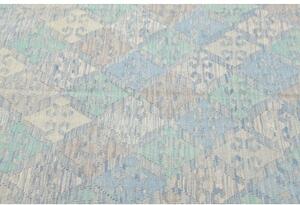 Tappeto Kilim Stilizzato Azzurro Beige 152x200 Cm