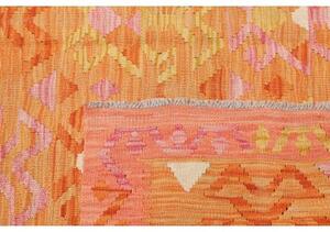Tappeto Kilim Geometrico Arancione Rosa 158x210 Cm