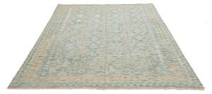 Tappeto Kilim Geometrico Verde Acqua Azzurro 181x238 Cm