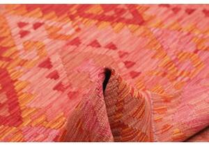 Tappeto Kilim Geometrico Rosso Arancione 145x200 Cm