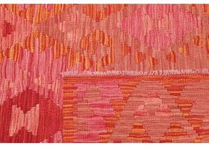 Tappeto Kilim Geometrico Rosso Arancione 145x200 Cm