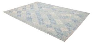 Tappeto Kilim Stilizzato Azzurro Avorio 207x302 Cm