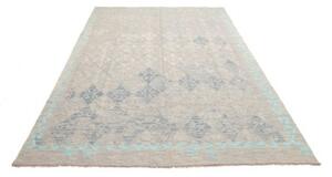 Tappeto Kilim Geometrico Grigio Chiaro Azzurro 176x253 Cm