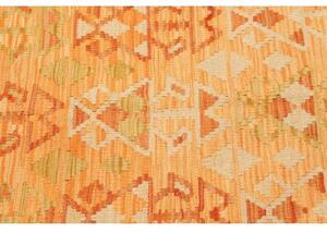 Tappeto Kilim Geometrico Arancione Beige 158x202 Cm