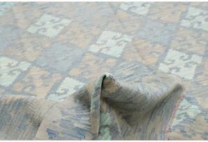Tappeto Kilim Stilizzato Azzurro Tortora 204x295 Cm
