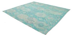 Tappeto Kilim Stilizzato Turchese Azzurro 253x284 Cm