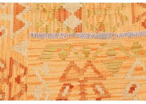 Tappeto Kilim Geometrico Arancione Beige 158x202 Cm