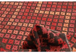Tappeto Kilim Geometrico Marrone Scuro Rosso 207x292 Cm